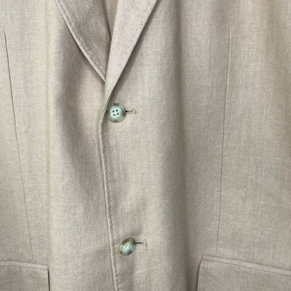 Perry Ellis mens blazer Tan Linen Cotton size 46 Regular 2-button - Picture 4 of 16